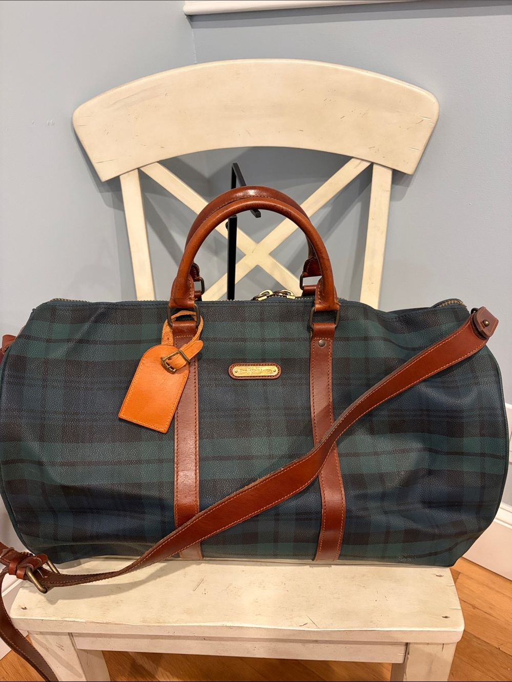 Polo Ralph Lauren Blackwatch Green Plaid Weekender Bag - Classic Travel Tote